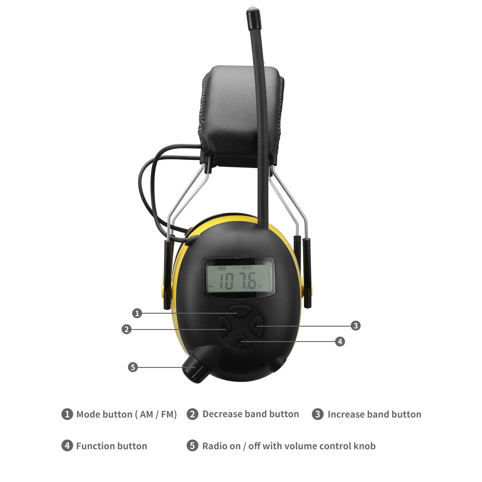 Yellow Radio Noise Canceling Earmuffs