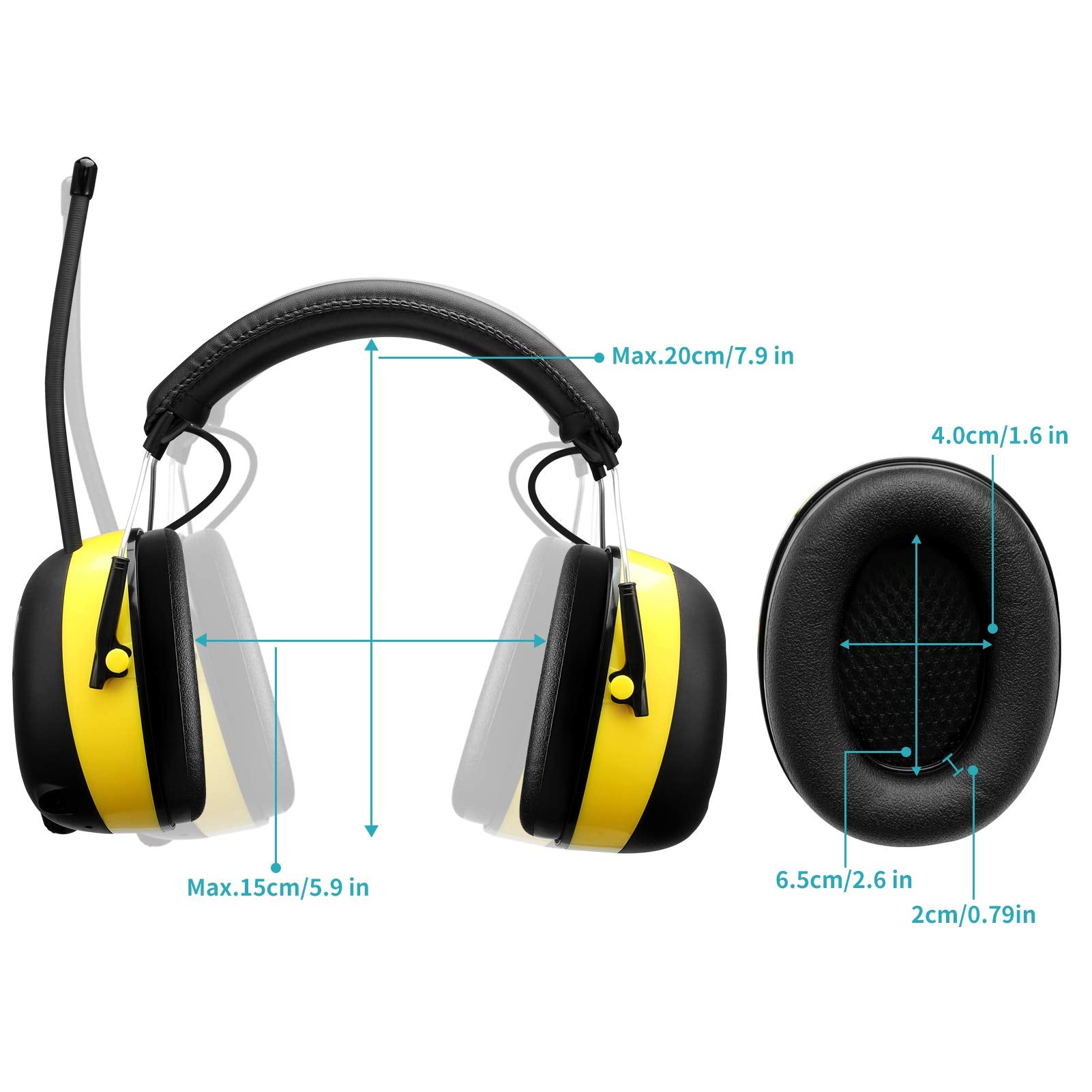 Yellow Radio Noise Canceling Earmuffs